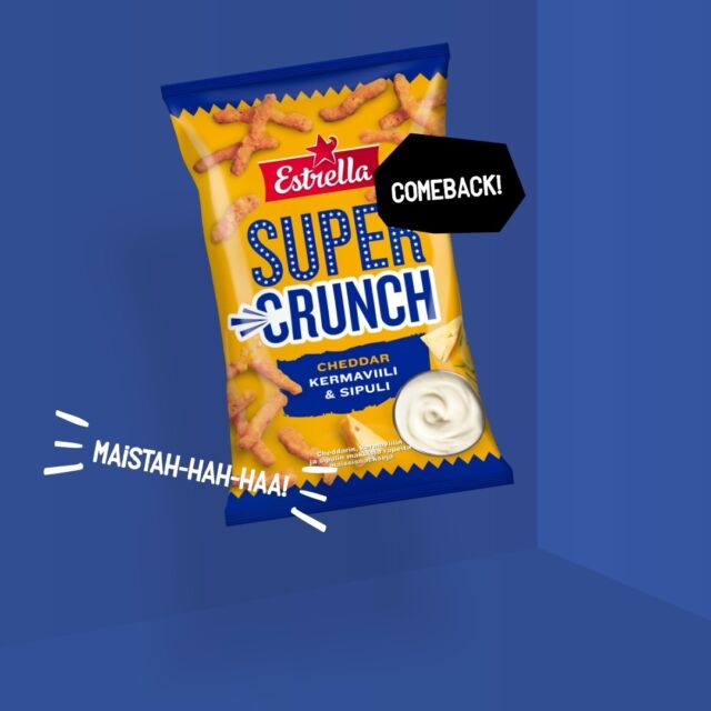 Joko olet huomannut, että kauan kaivattu SuperCrunch on tehnyt paluun kauppojen valikoimaan? 🤩 Älä siis unohda kurvata sipsihyllyn kautta seuraavalla kauppareissulla! 

#estrellasuomi #ilontähden #herkuttelu #sipsit #snacksit #supercrunch
